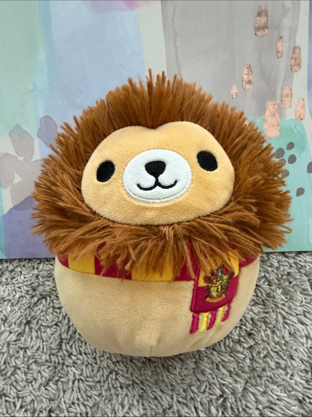 Squishmallows Harry Potter Gryffindor Lion Plush in Brown, Tan, Red, Yellow